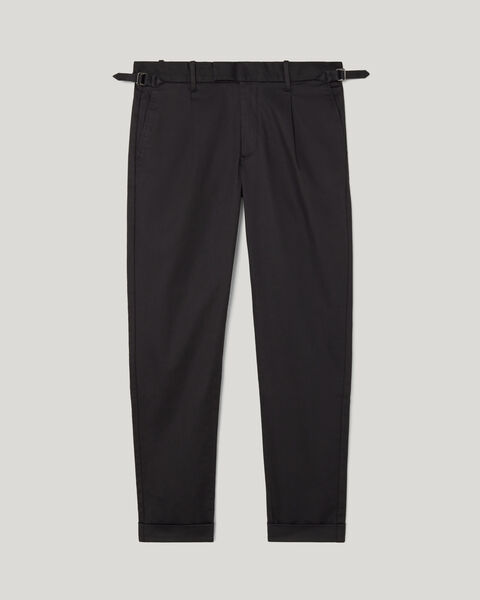 Pleated Chino, Black, hi-res